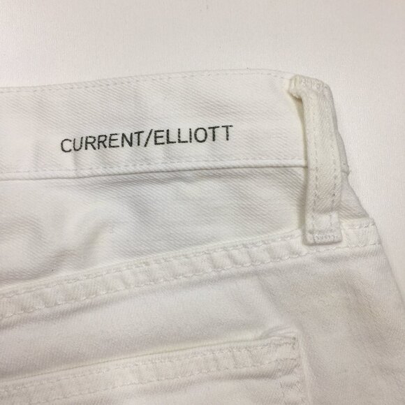 CURRENT ELLIOTT Sugar Wash The Boyfriend Roll Short Cuffed Raw Hem Denim Shorts - Picture 10 of 15